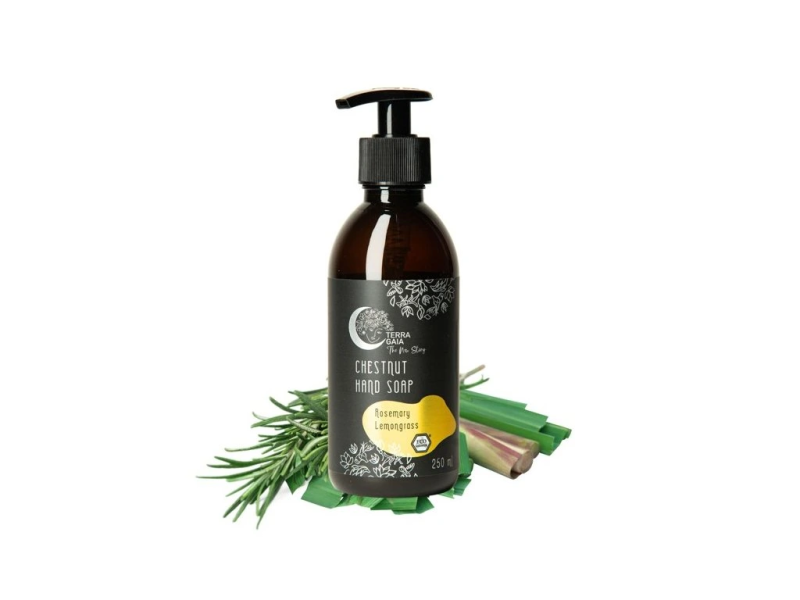 Săpun Lichid Natural pentru Mâini cu Castane, Rozmarin și Lemongrass, 250 ml, TerraGaia