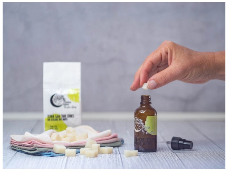 Set Care Cubes cu Flacon Spray și Șervețele Reutilizabile, TerraGaia