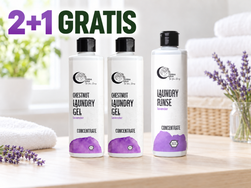 Pachet Family TerraGaia – 2 x Detergent Eco Lavandă + Balsam Eco Lavandă Cadou