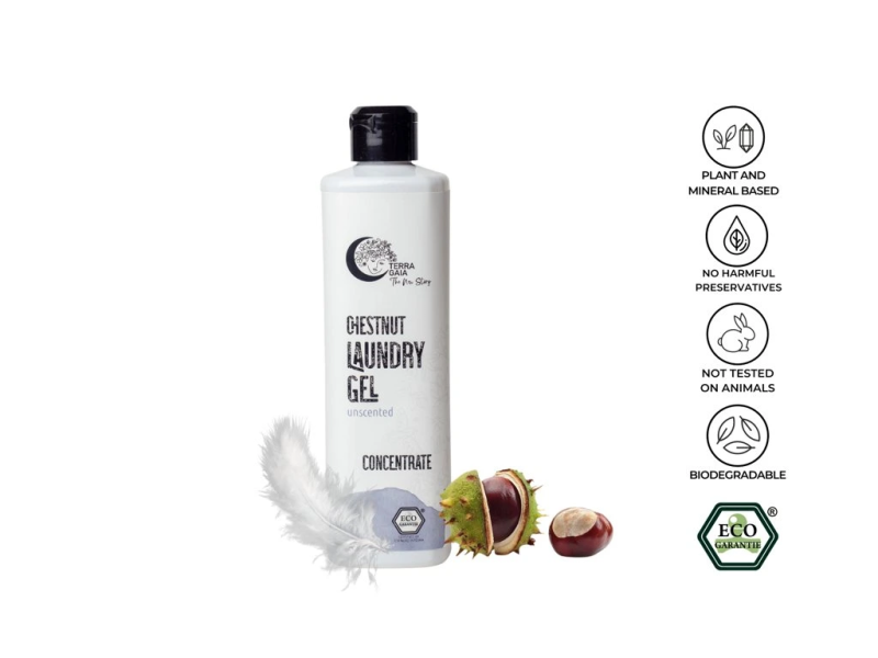 Detergent Eco Concentrat pentru Rufe cu Castane Fără Parfum 500 ml, TerraGaia