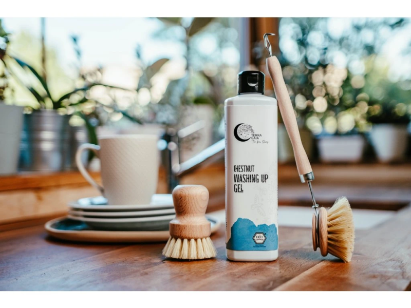 Detergent Eco pentru Vase cu Castane și Lemongrass 500 ml, TerraGaia
